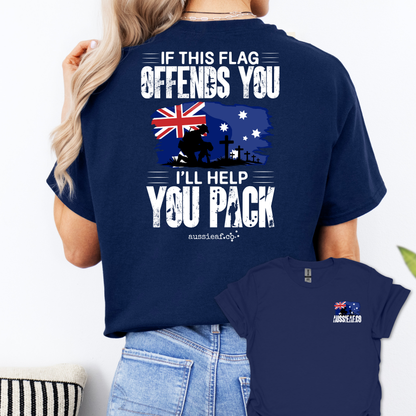 If This Flag Offends Aussie Flag shirt Unisex Back & Front Print Shirt