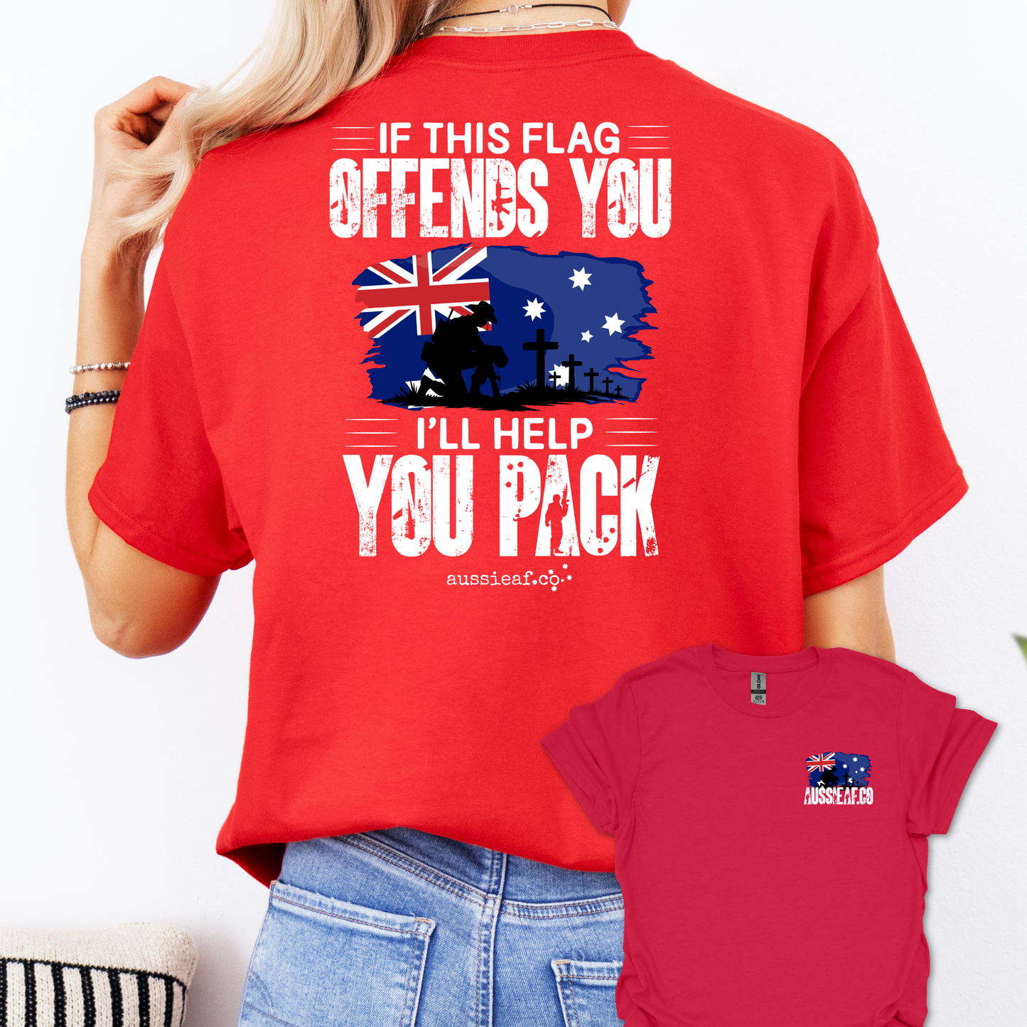 If This Flag Offends Aussie Flag shirt Unisex Back & Front Print Shirt