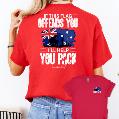 If This Flag Offends Aussie Flag shirt Unisex Back & Front Print Shirt
