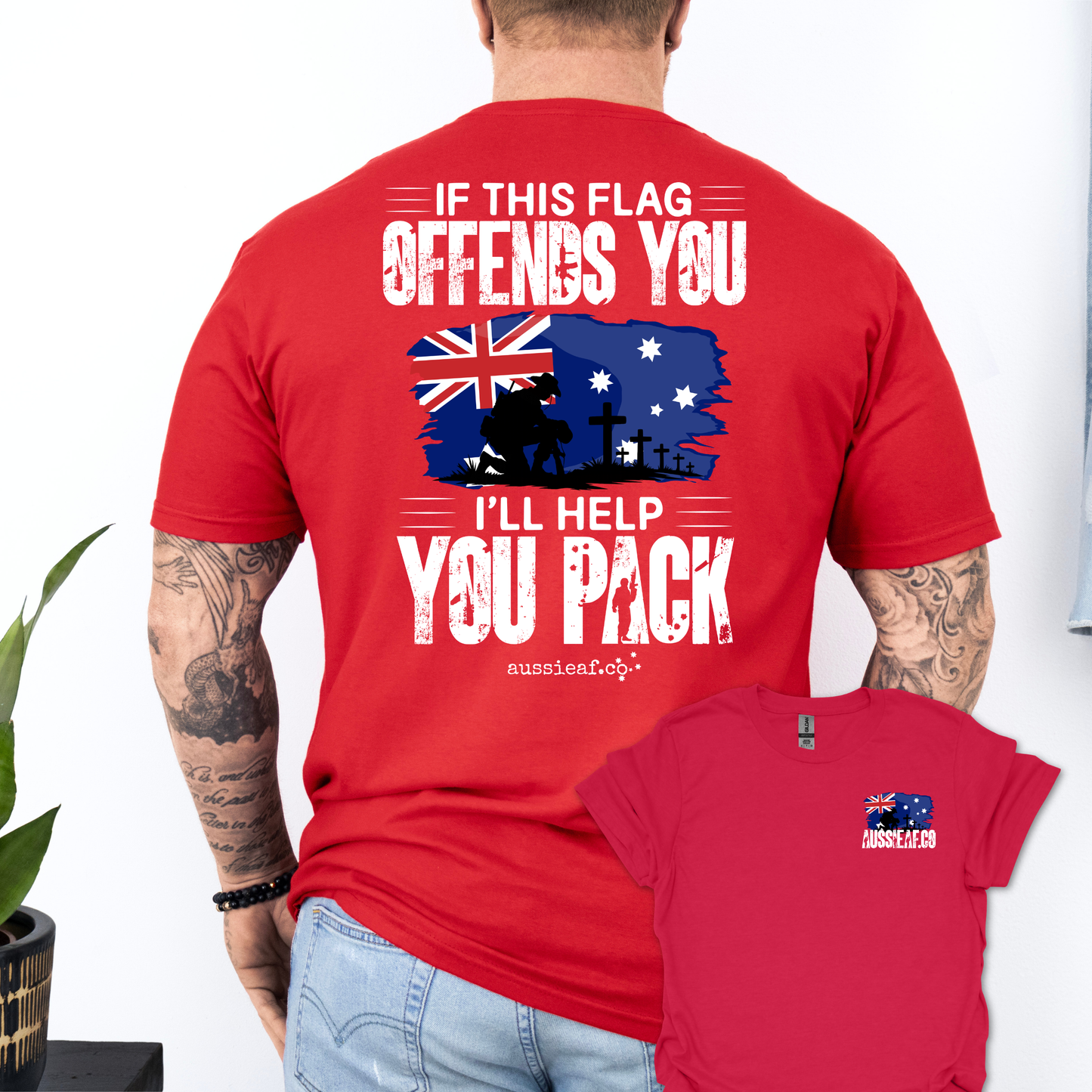 If This Flag Offends Aussie Flag shirt Unisex Back & Front Print Shirt