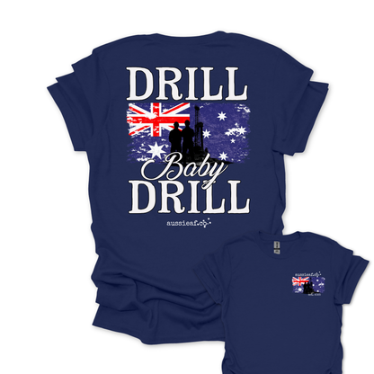 Drill Baby Drill Aussie Flag shirt Unisex Back & Front Print Shirt
