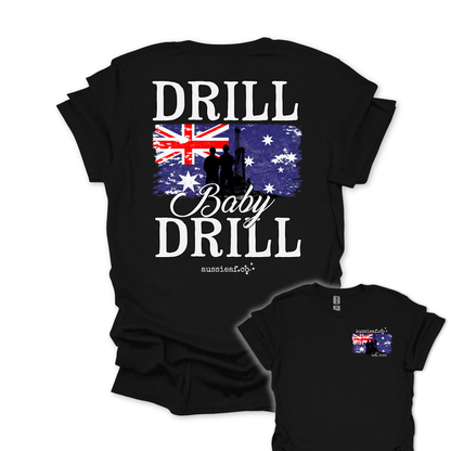 Drill Baby Drill Aussie Flag shirt Unisex Back & Front Print Shirt