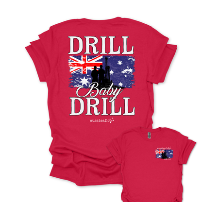 Drill Baby Drill Aussie Flag shirt Unisex Back & Front Print Shirt