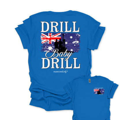 Drill Baby Drill Aussie Flag shirt Unisex Back & Front Print Shirt