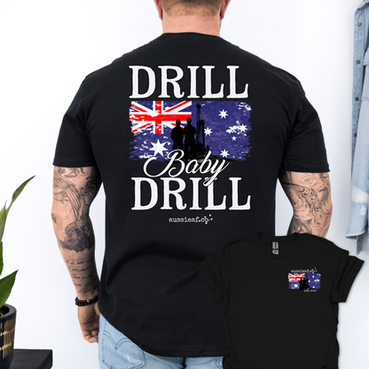 Drill Baby Drill Aussie Flag shirt Unisex Back & Front Print Shirt