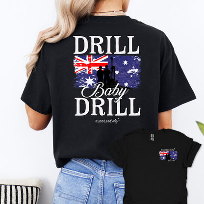Drill Baby Drill Aussie Flag shirt Unisex Back & Front Print Shirt
