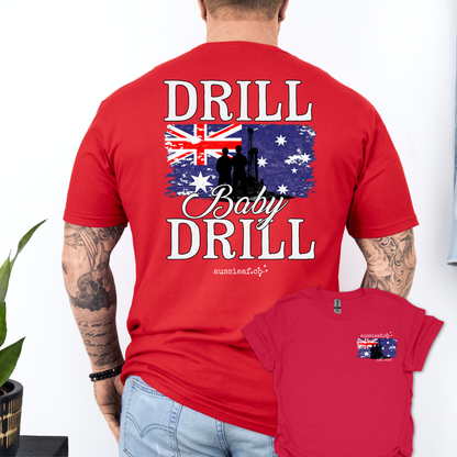 Drill Baby Drill Aussie Flag shirt Unisex Back & Front Print Shirt