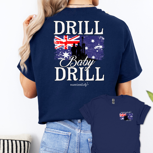 Drill Baby Drill Aussie Flag shirt Unisex Back & Front Print Shirt