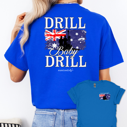 Drill Baby Drill Aussie Flag shirt Unisex Back & Front Print Shirt