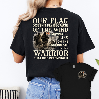 Our Flag Doesn't Fly - Warrior Edition -  Aussie Flag shirt Unisex Back & Front Print Shirt