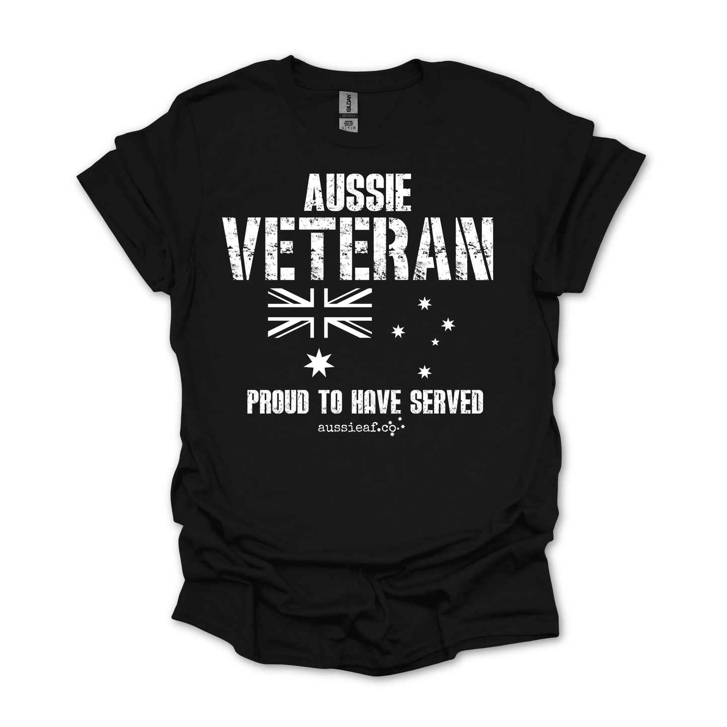 Aussie Veteran - Proud to Have Served - Australia Flag Unisex FRONT Print Shirt