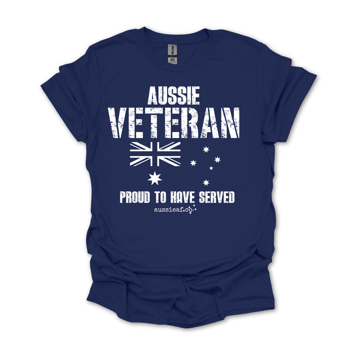 Aussie Veteran - Proud to Have Served - Australia Flag Unisex FRONT Print Shirt