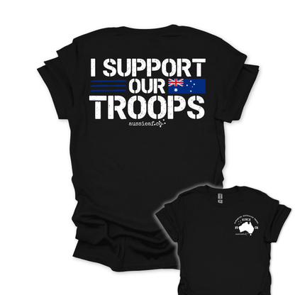 I Support Our Troops -  Australian Flag shirt Unisex Back & Front Print Shirt