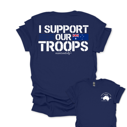 I Support Our Troops -  Australian Flag shirt Unisex Back & Front Print Shirt