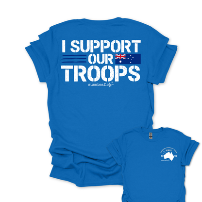 I Support Our Troops -  Australian Flag shirt Unisex Back & Front Print Shirt
