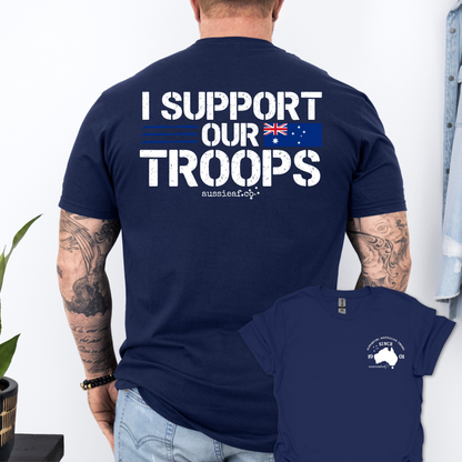 I Support Our Troops -  Australian Flag shirt Unisex Back & Front Print Shirt