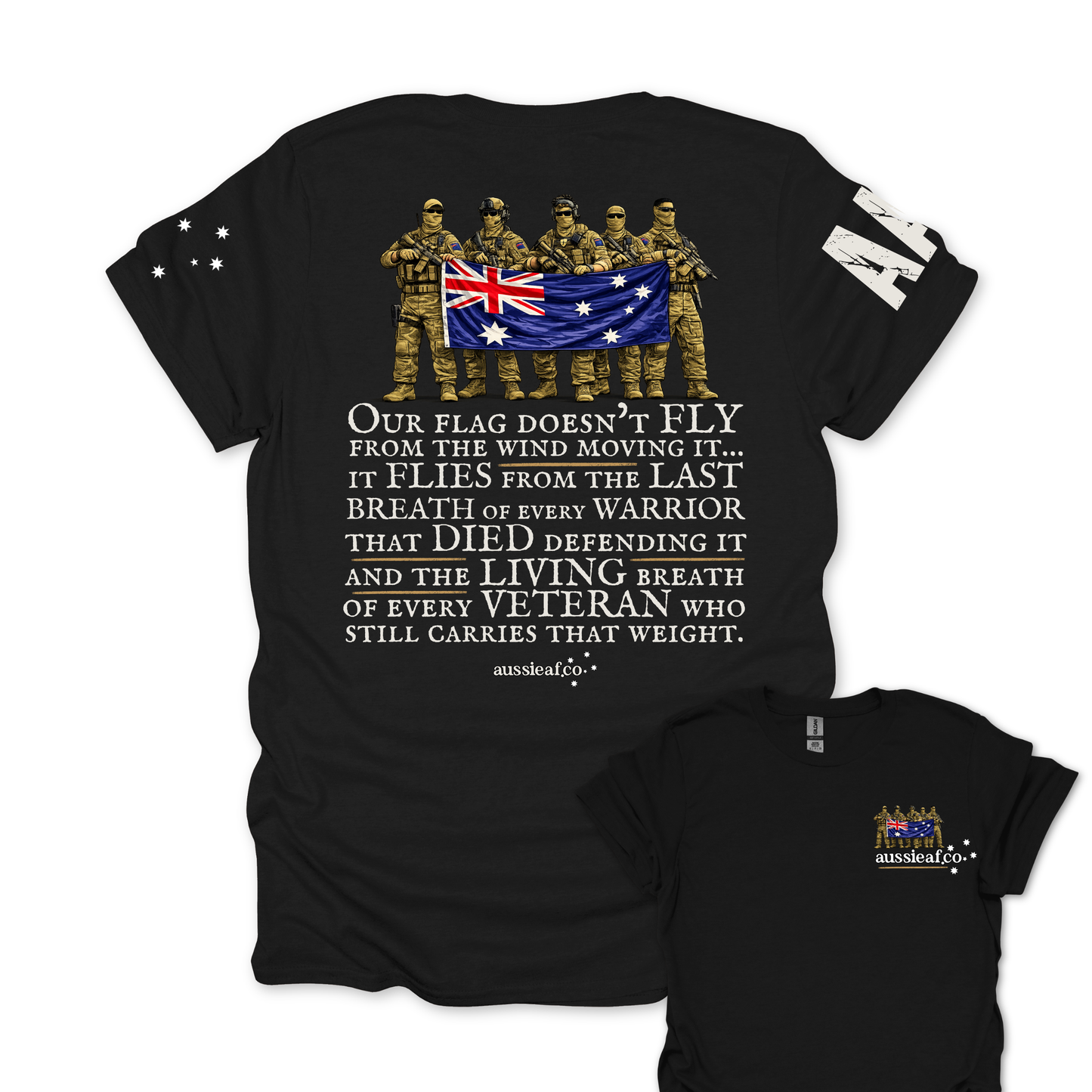 Our Warriors Australian Flag Unisex T-Shirt with Sleeve Printing