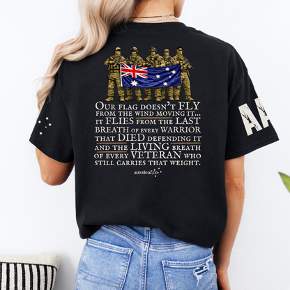 Our Warriors Australian Flag Unisex T-Shirt with Sleeve Printing
