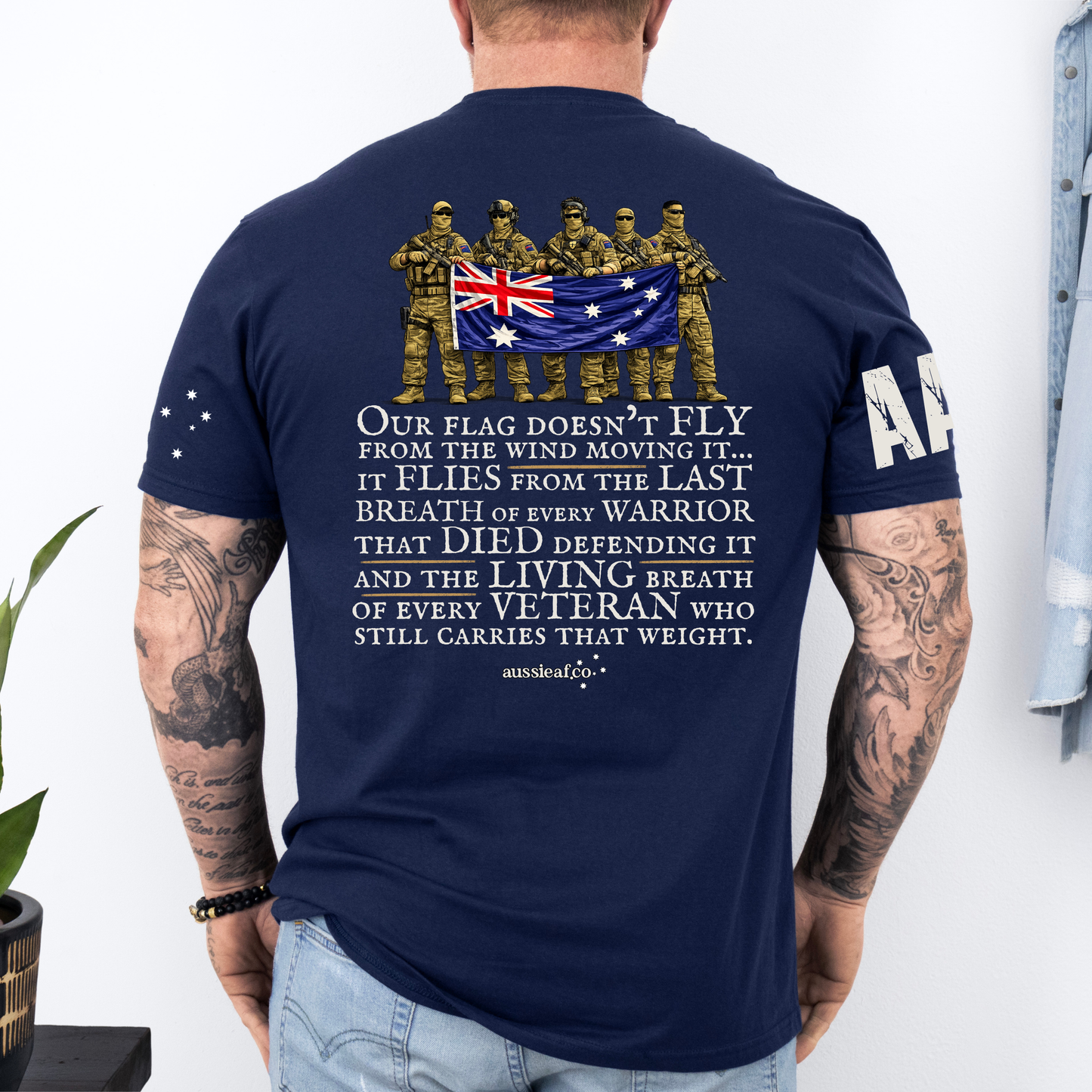 Our Warriors Australian Flag Unisex T-Shirt with Sleeve Printing