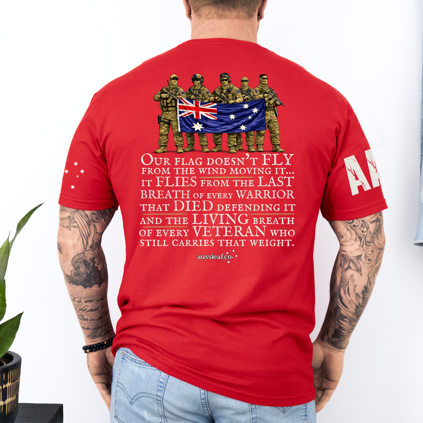 Our Warriors Australian Flag Unisex T-Shirt with Sleeve Printing