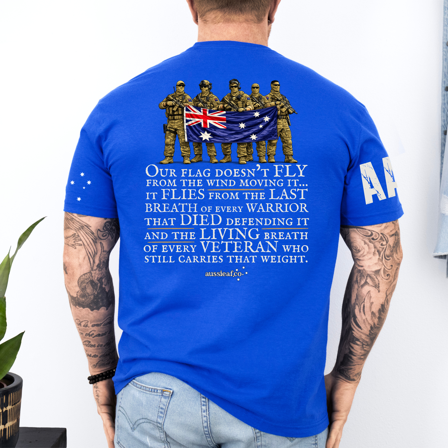 Our Warriors Australian Flag Unisex T-Shirt with Sleeve Printing