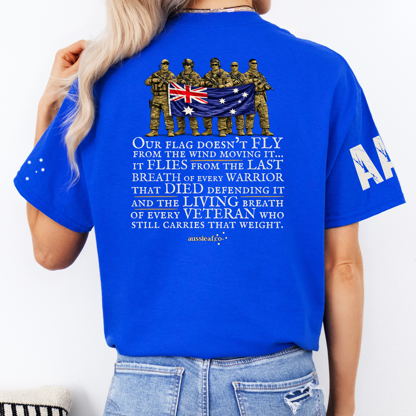 Our Warriors Australian Flag Unisex T-Shirt with Sleeve Printing