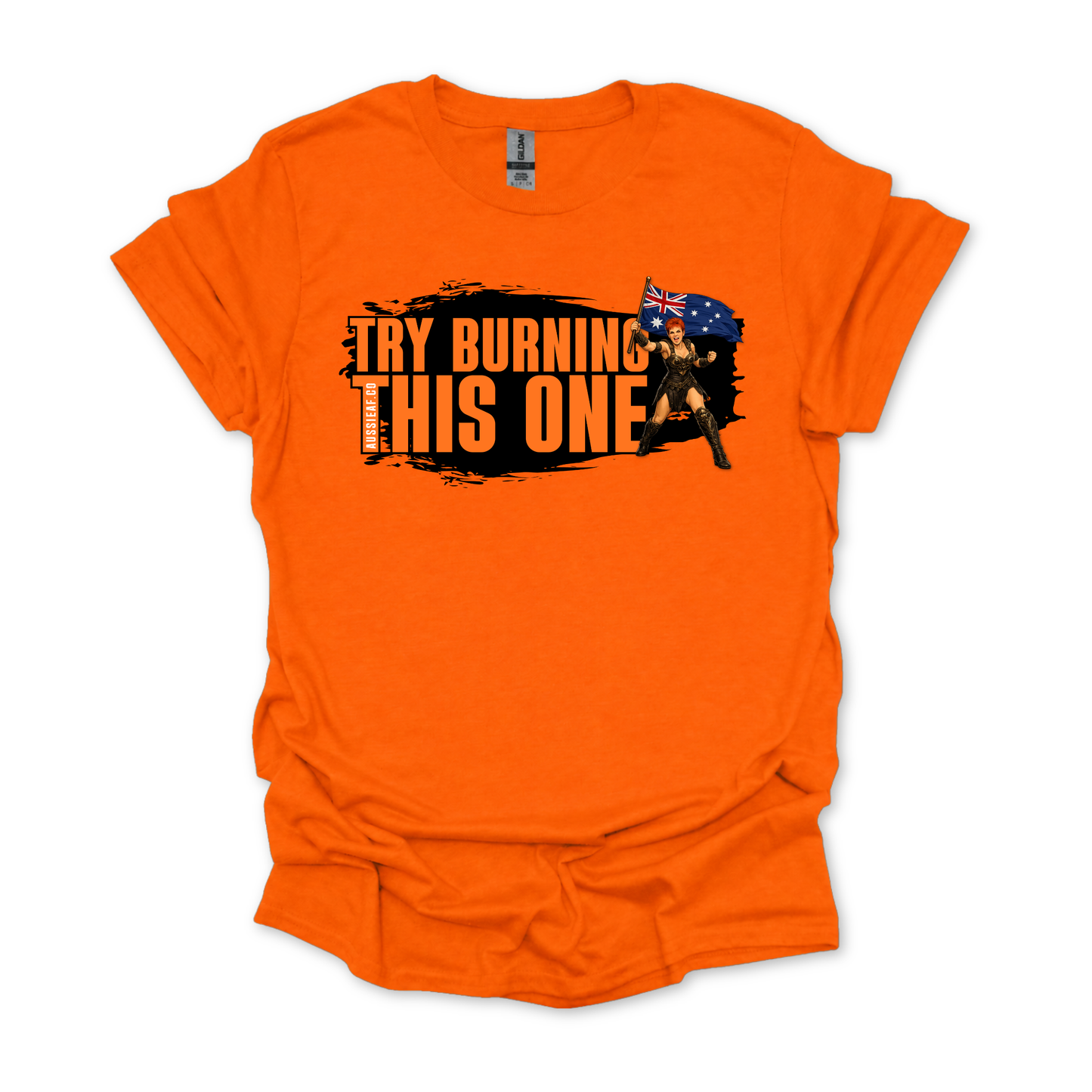 'Try Burning This One' Orange Party Tee