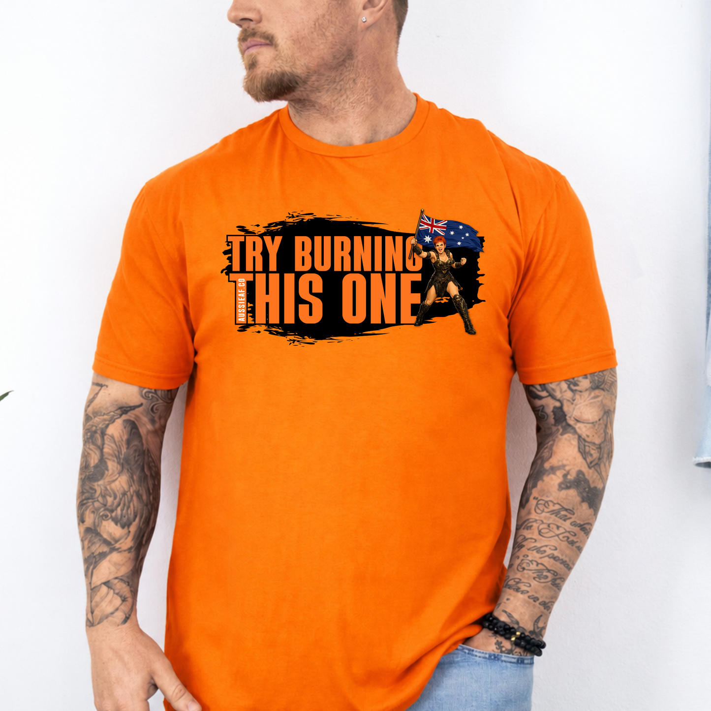 'Try Burning This One' Orange Party Tee