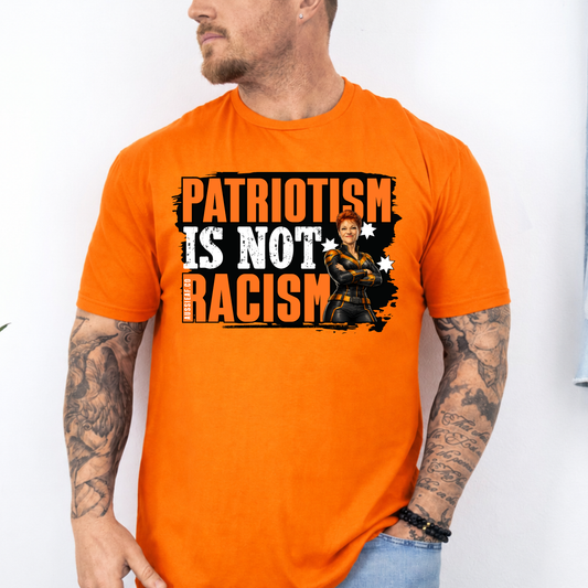 'Patriotism is Not Racism' Orange Party Tee