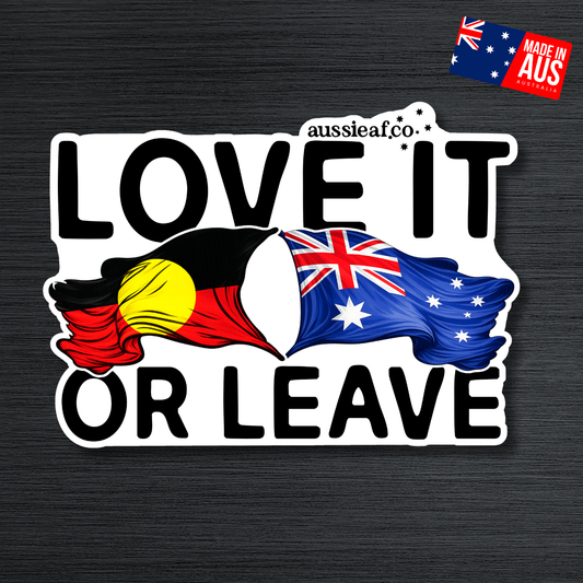 Love It or Leave ABO/AUS Flags UV Vinyl Bumper Sticker [Limited Edition]