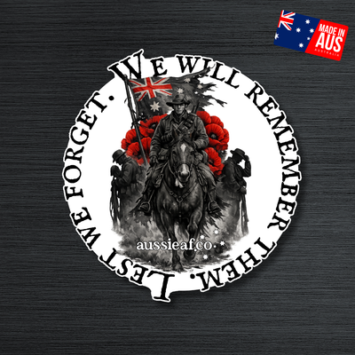 Lest We Forget UV Vinyl Bumper Sticker