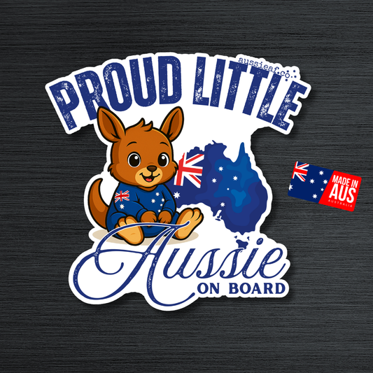 Proud Little Aussie on Board UV Vinyl Bumper Sticker