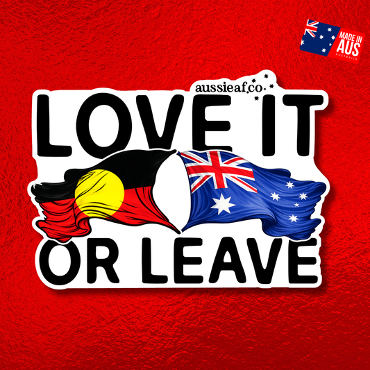 Love It or Leave ABO/AUS Flags UV Vinyl Bumper Sticker [Limited Edition]