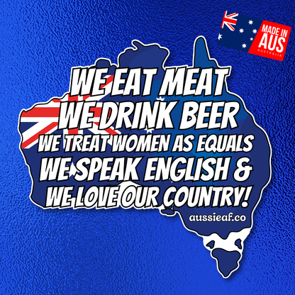 We Love Our Country Australian Flag Statement Car Bumper Sticker