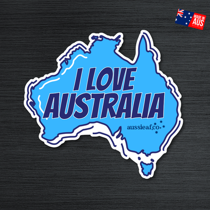 I Love Australia Map UV Vinyl Bumper Sticker [Limited Edition]