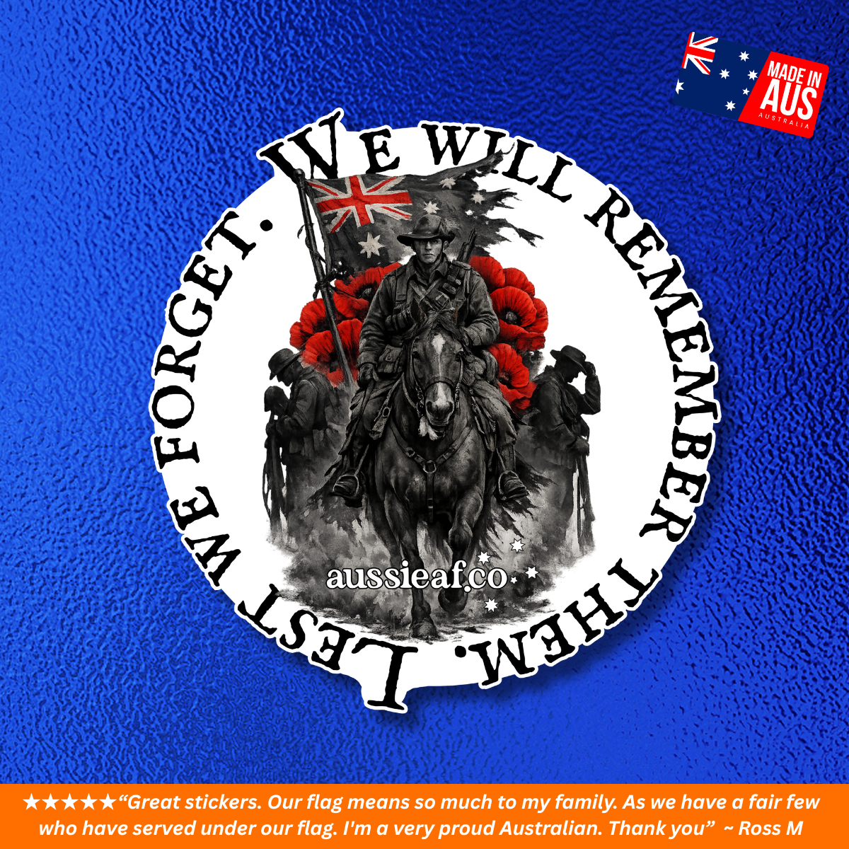 Lest We Forget, We Will Remember Them UV Vinyl Bumper Sticker [Limited Edition]
