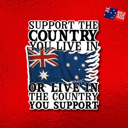 Support the Country V2 Australian Flag UV Vinyl Bumper Sticker