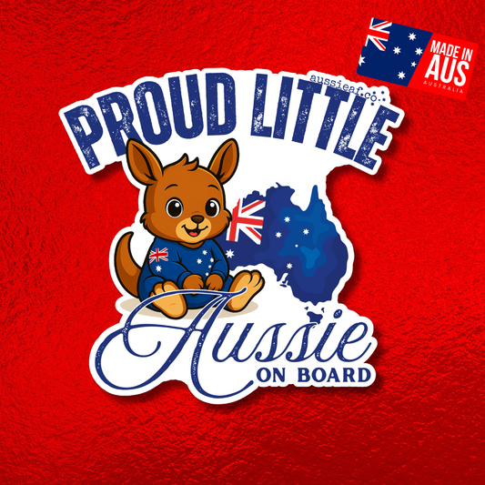 Proud Little Aussie on Board UV Vinyl Bumper Sticker