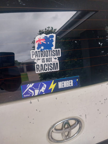 Patriotism is not Racism Australian Flag Car Bumper Sticker