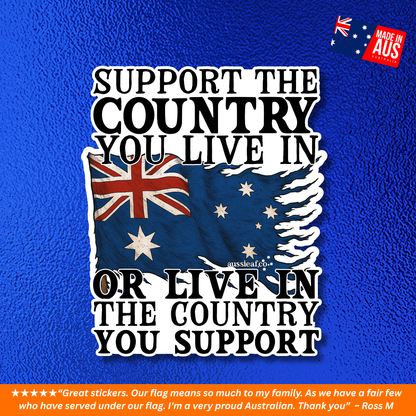 Support the Country V2 Australian Flag UV Vinyl Bumper Sticker