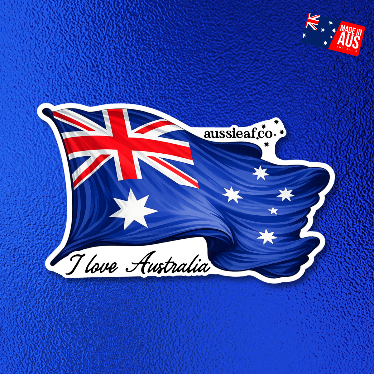 I Love Australia, Australian Flag UV Vinyl Bumper Sticker [Limited Edition]
