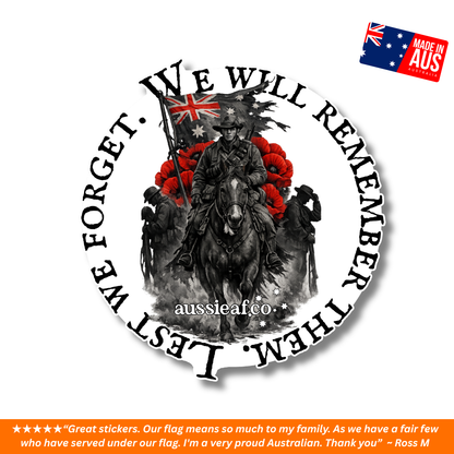 Lest We Forget, We Will Remember Them UV Vinyl Bumper Sticker [Limited Edition]