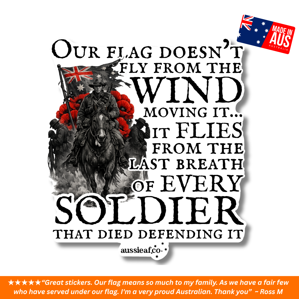 Our Flag Doesn't Fly Because of the Wind UV Vinyl Bumper Sticker [Limited Edition]