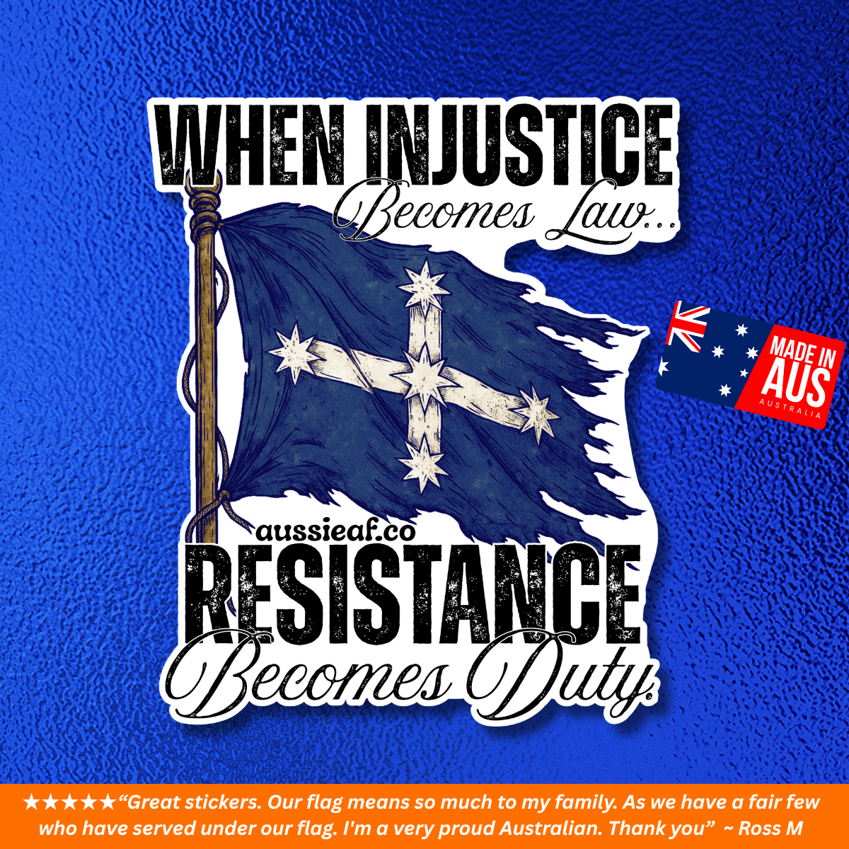 When Injustice Becomes Law Eureka Flag UV Vinyl Bumper Sticker
