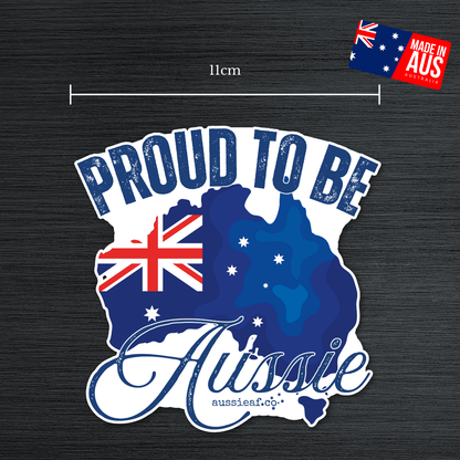 Proud to be Aussie Australian Flag UV Vinyl Bumper Sticker