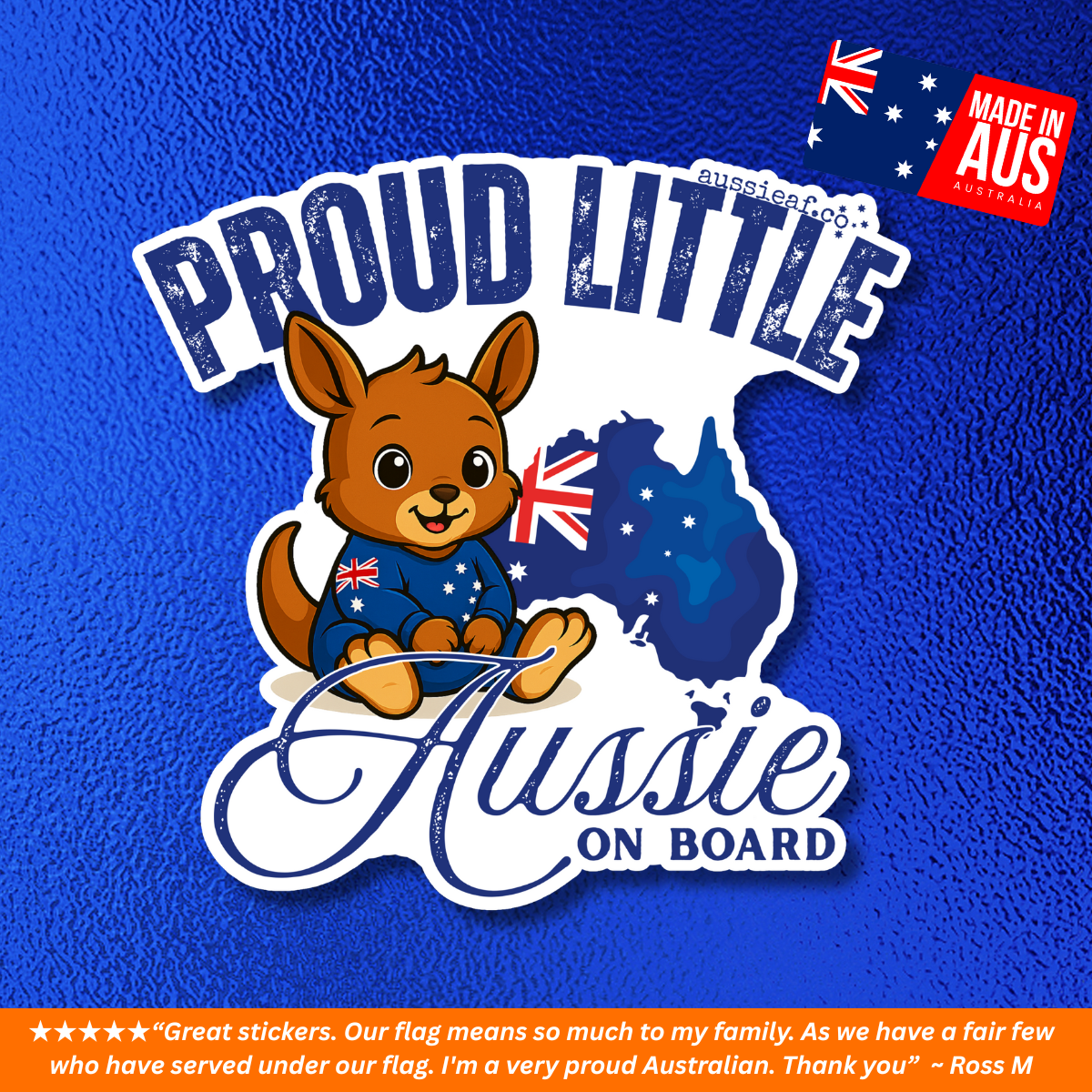 Proud Little Aussie on Board UV Vinyl Bumper Sticker