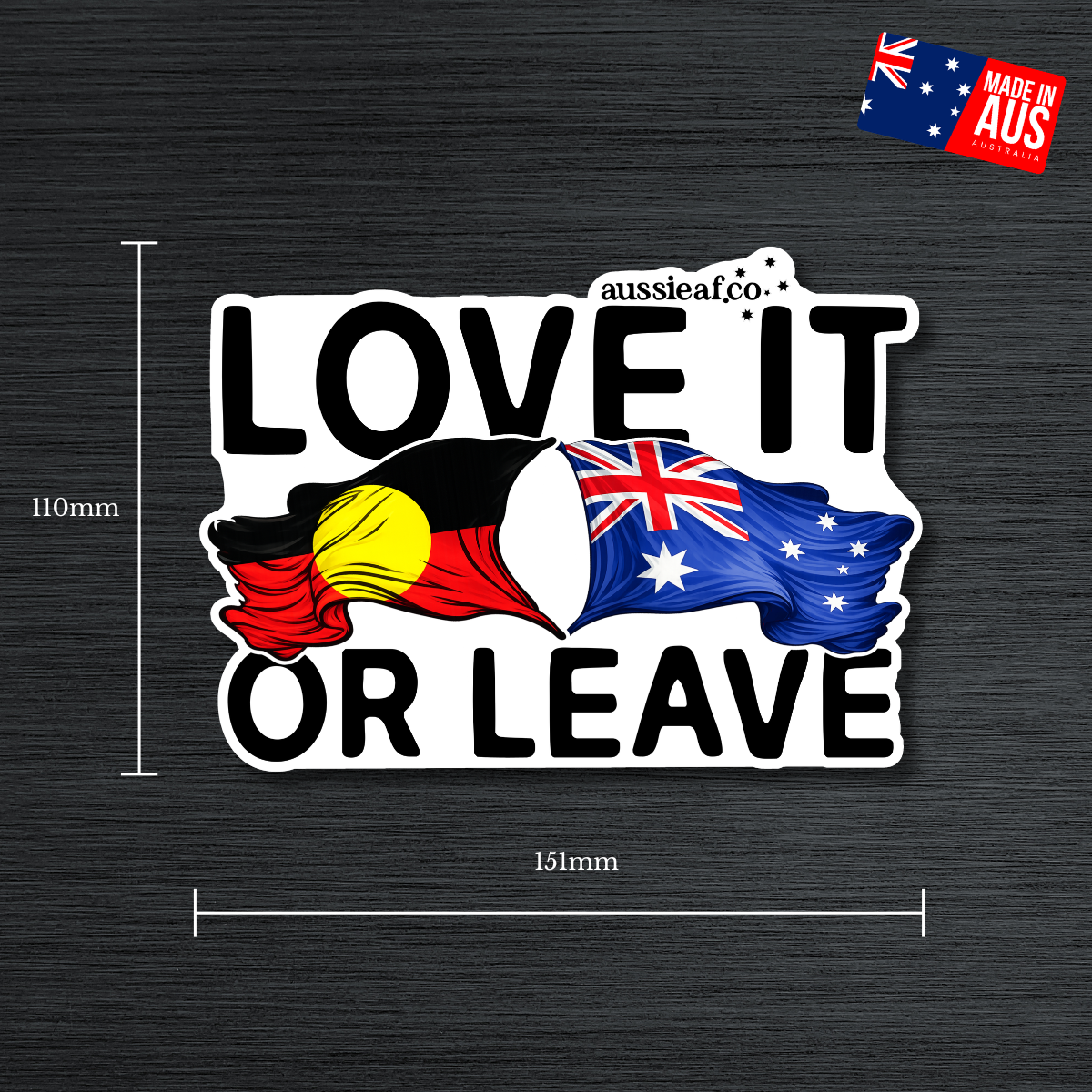 Love It or Leave ABO/AUS Flags UV Vinyl Bumper Sticker [Limited Edition]