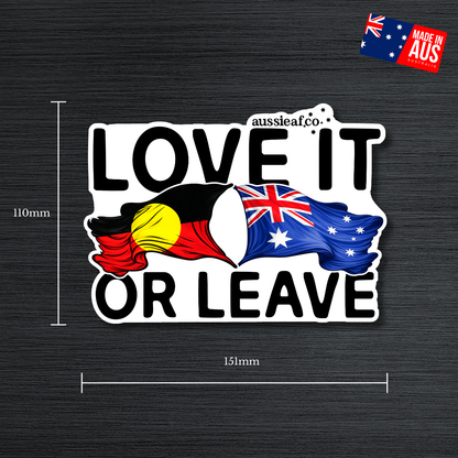 Love It or Leave ABO/AUS Flags UV Vinyl Bumper Sticker [Limited Edition]