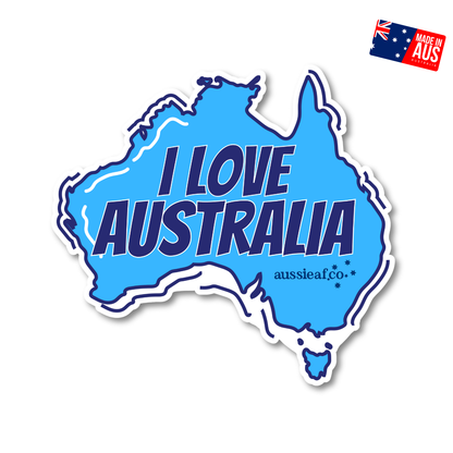I Love Australia Map UV Vinyl Bumper Sticker [Limited Edition]