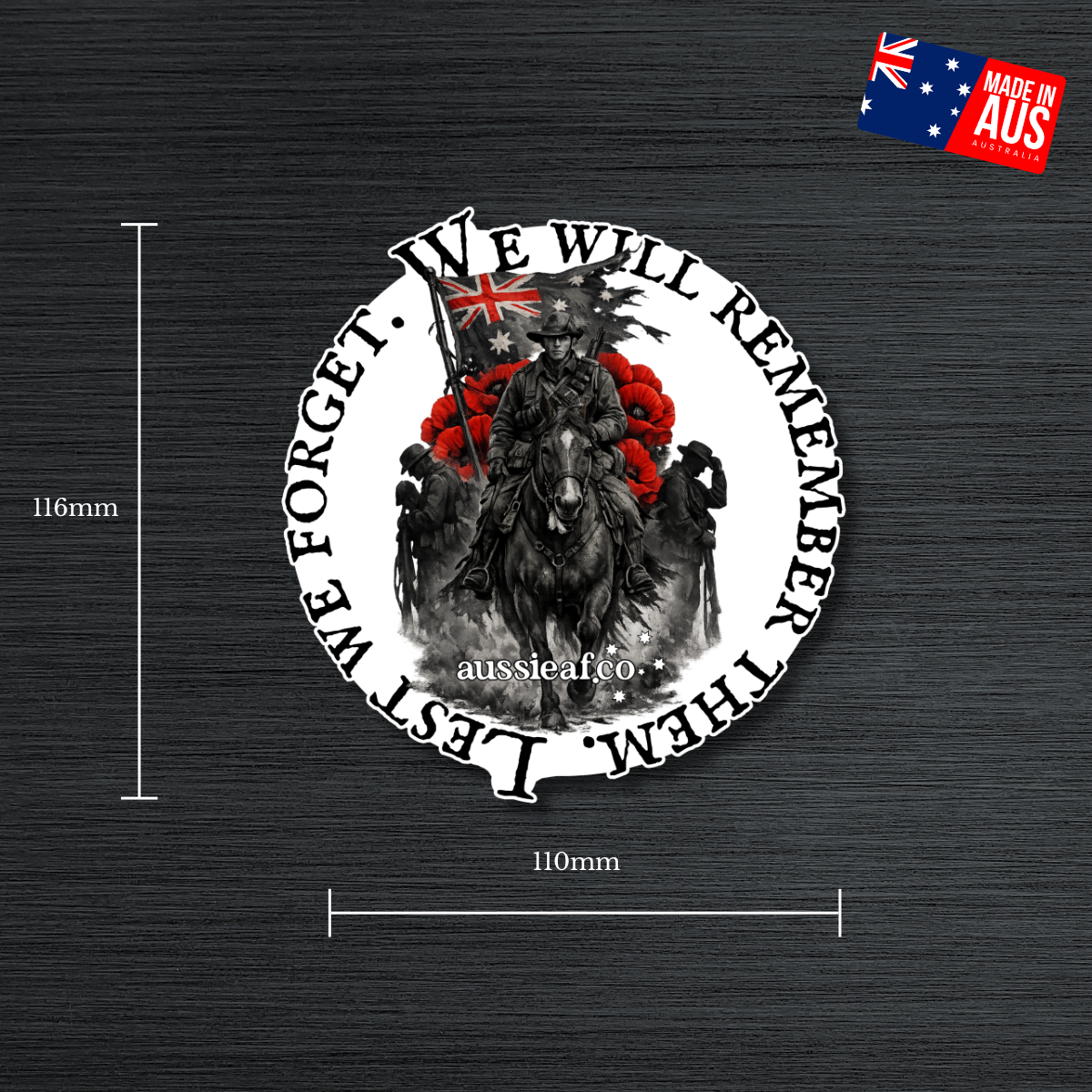 Lest We Forget, We Will Remember Them UV Vinyl Bumper Sticker [Limited Edition]